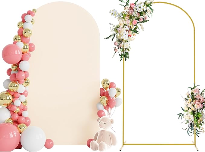 Wokceer 7.2 FT Wedding Arch Backdrop Stand and Arch Cover Metal Arch Stand by Wokceer