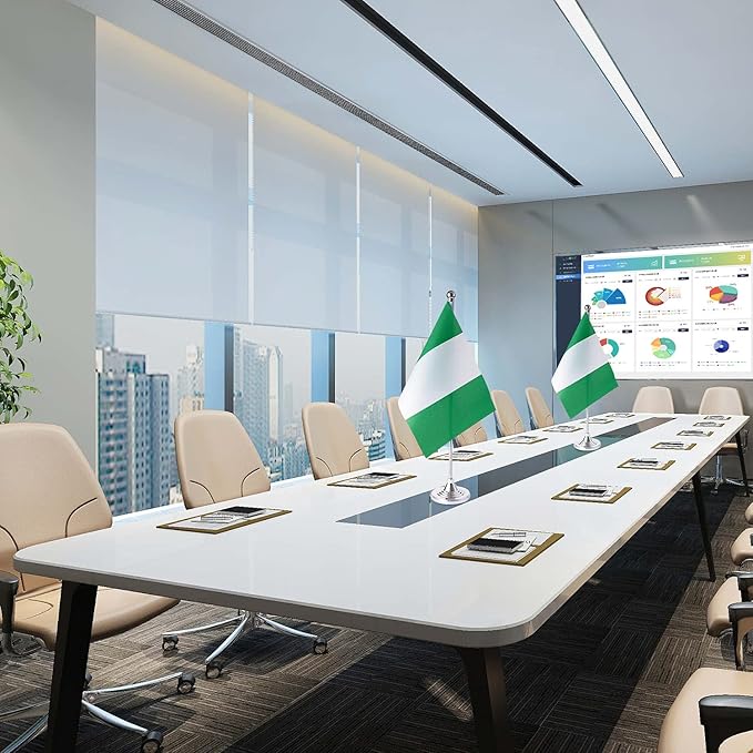 ZXvZYT 2 Pack Nigeria flag Nigerian Table Flag Small Mini Nigerian Desk Flags - Image 3