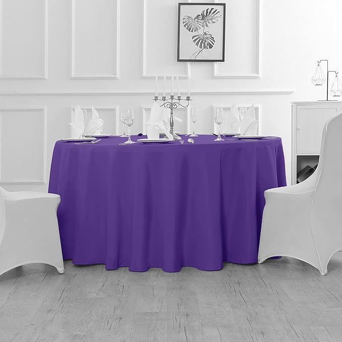 Fokitut 2 Pack Waterproof Round Tablecloth, 70 Inch, Stain Resistant and - Image 5