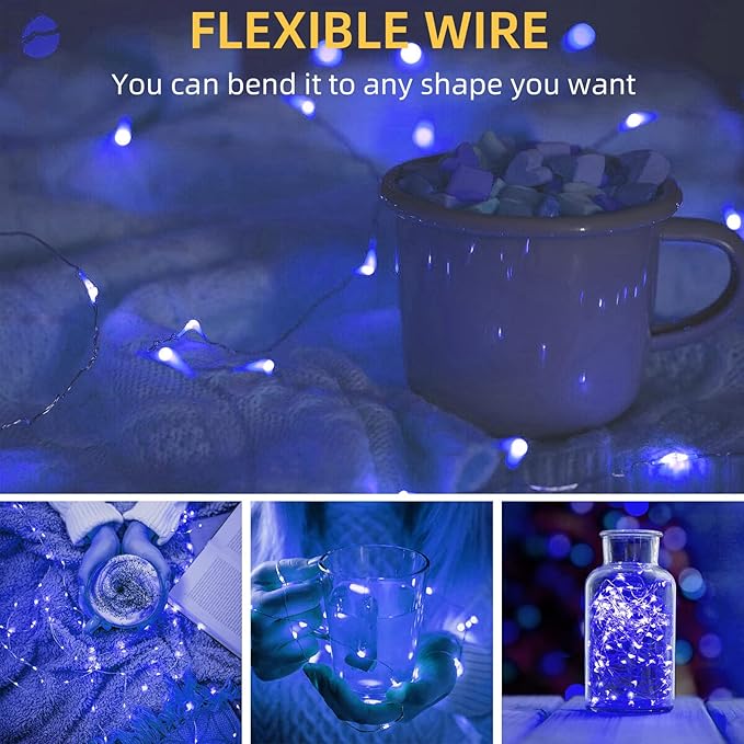 LAMPHOME 20 Pack Fairy Lights Battery Operated - 7ft 20 LED Lights Copper Wire - Image 4