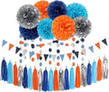 Blue-Silver Orange Space Party-Decorations Streamers-Garland by LastingSurprise