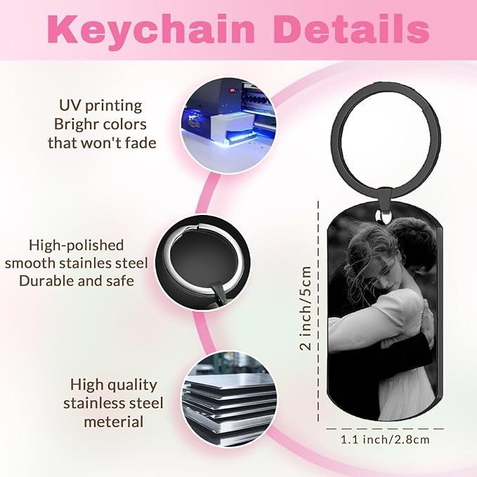 Custom Keychain with Picture, Personalized Double-sided Keychains Gifts - Image 4