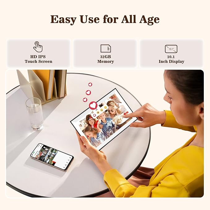 Digital Picture Frame, Frameo 10.1 inch Smart WiFi Digital Photo Frame - Image 5