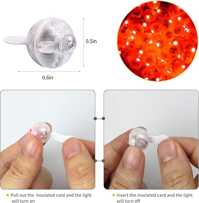 200pcs Red LED Balloon Lights, Mini Led Lights Small Round LED Ball Lamp - Image 2