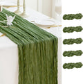 Sioloc 5 Pack Moss Green Cheesecloth Table Runner Fall Autumn Decor by HEALTHYCOMFORTLIFE