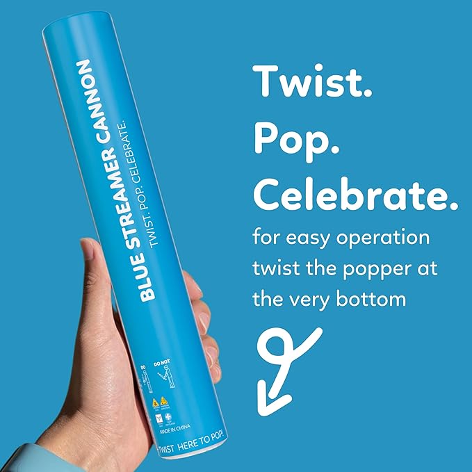 6 Pack Streamer Cannon Confetti Poppers | Biodegradable Rainbow Pack | TUR - Image 6