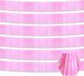 6 Pack 10 Feet Macaron Pink Foil Fringe Garland Metallic Tinsel Streamers by Ferwzsr