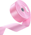 1-1/2" x 50 Yards Pink Satin Ribbon Single Faced Fabric Ribbons by Oakarbo