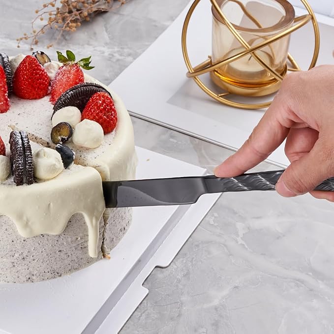 Black Cake Cutting Set, Stainless Steel Cake Knife and Server Set, Cake Pie - Image 4