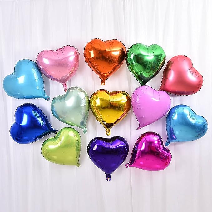 10Pcs Green Foil Heart Shaped Balloons 18 Inch Mylar - Image 5