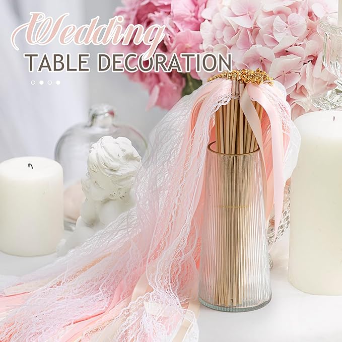 Taiyin 150 Pcs Lace Ribbon Stick Wands Wedding Wand Streamers - Image 5