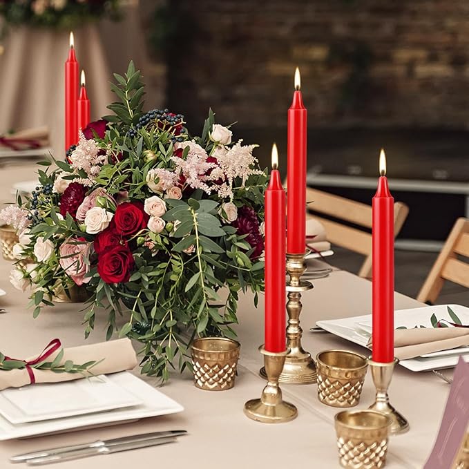 20PCS 4-inch Red Taper Candles for Decorative Use - Image 8