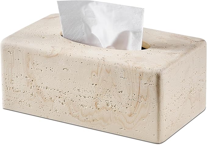Natural Travertine Textures Tissue Box Cover Rectangular by Polytree