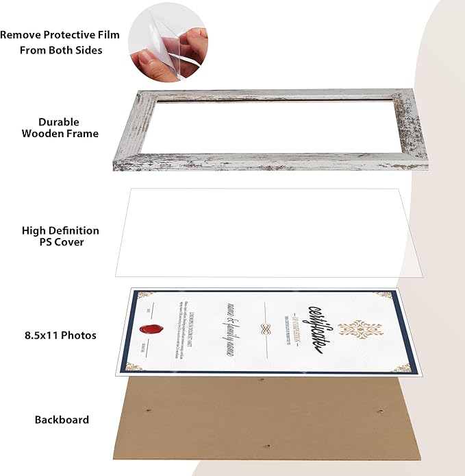 PETAFLOP Bulk Document Frames 8.5x11 Certificate Picture Frame Set of 18 - Image 7