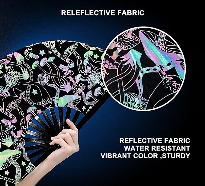 Amajiji Large Rave Folding Hand Fan Clacking Fans - Image 3