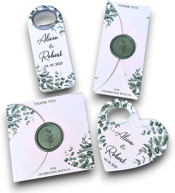 Wedding Bottle Opener Favors for Guests in Bulk, Hearts Shape Bottle Opener by Handmade