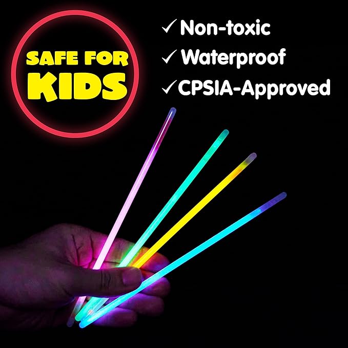 JOYIN 100 Pcs 8" Glowsticks, Halloween Supplies Pack, Bracelets Necklaces - Image 5