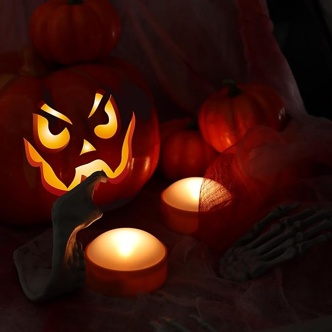 LED Pumpkin Lights with Remote and Timer, Battery Operated Bright Flickering - Image 3