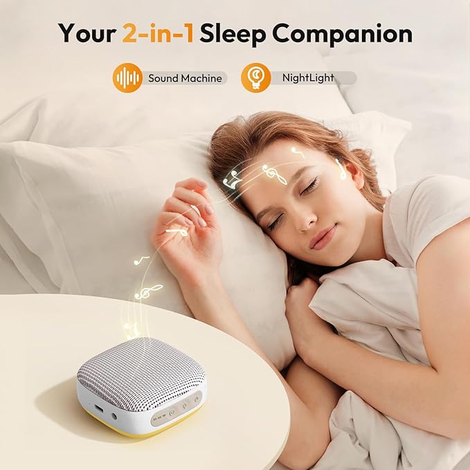 Portable Sound Machine for Travel, 52-Hour Lasting Mini Noise Machine - Image 2