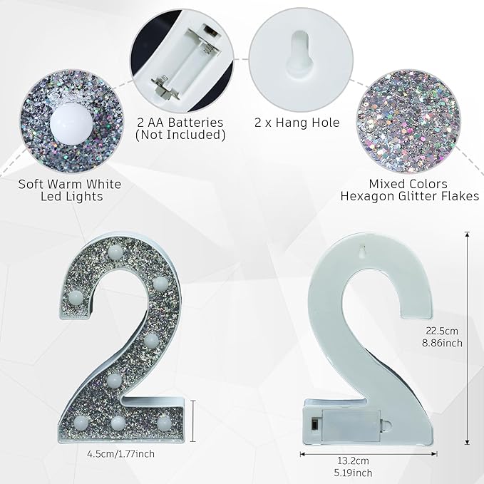 Marquee Light Letters for Table Decorations, Glitter Light Up Signs for Prom - Image 3