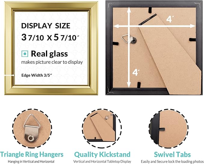 LaVie Home 4x4 Picture Frames Simple Designed Photo Frame - Image 3