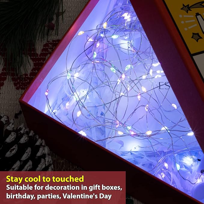 HXWEIYE 12 Pack 7ft 20LED Multicolor Fairy Lights Battery Operated - Image 4