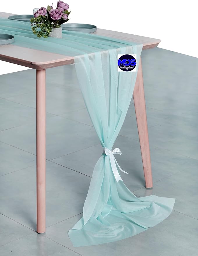 MDS 2 Pack 14ft Chiffon Table Runner 29 x 170 Inches Sheer Wedding Runner - Image 5