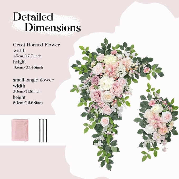 Wedding Arch Flowers Kit, Artificial Flower Arch Decor - Image 2