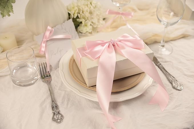 Baby Pink Satin Ribbon 1-1/2 inch X Continuous 100 Yards, Single Face Polyester - Image 5