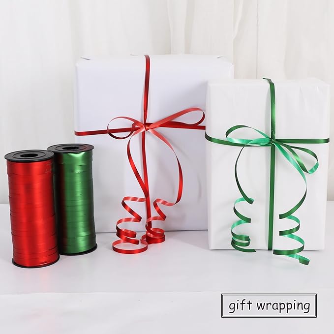 BEISHIDA Red and Green Christams Curling Ribbons Balloon String Ribbons - Image 4