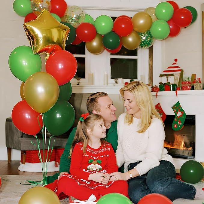 Patimate Red Green Christmas Balloons Set - Image 6