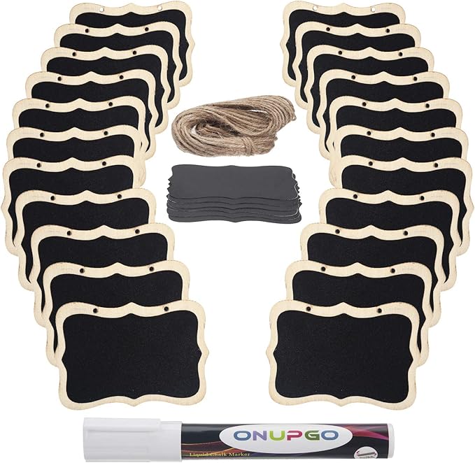 ONUPGO 20 Pack Mini Chalkboard Tags - Image 2