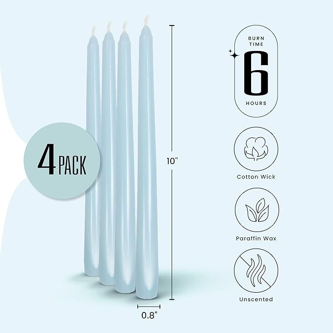 Leor & Lair Light Blue Taper Candles - Image 2