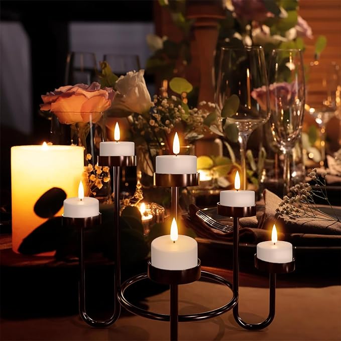 Rechargeable Tea Lights Candles Battery Operated, LED Flickering Tealights - Image 5