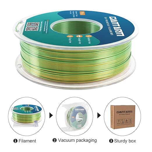 GIANTARM Dual Color PLA Filament, Silk PLA Filament 1.75mm +/-0.02mm, 1KG Spool - Image 4