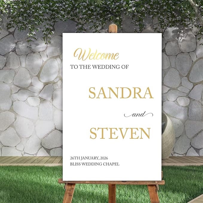Personalized Modern Wedding Welcome Sign, Minimalist Printed Welcome Sign - Image 4