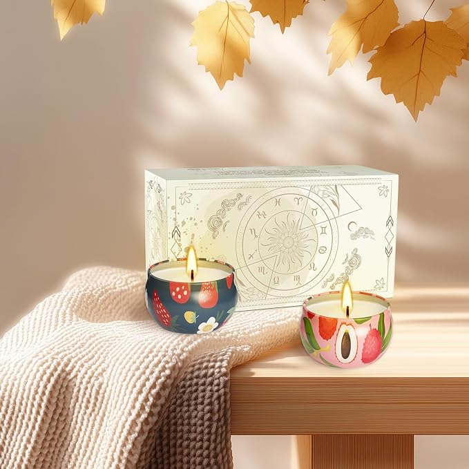 2Pack Scented Candle-2.2oz Aromatherapy Candles, Long Lasting Burn-Strawberry - Image 5