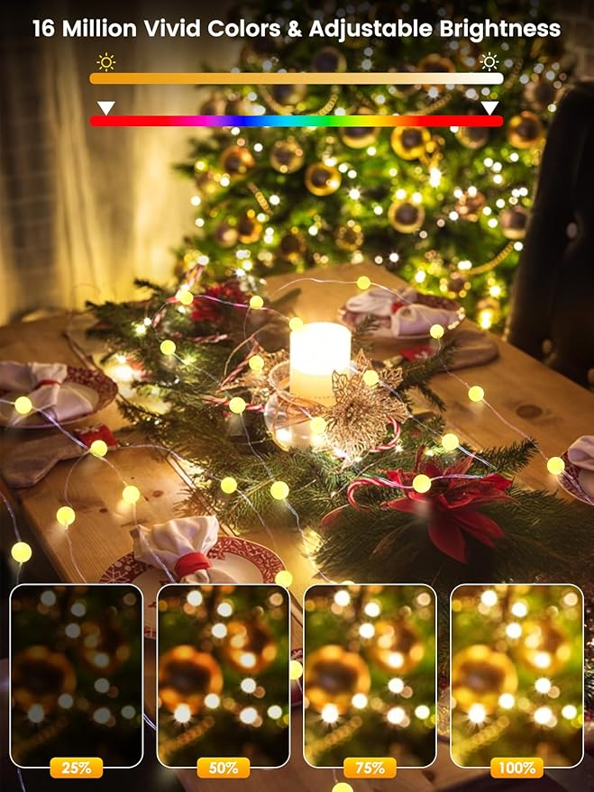 Smart Color Changing Halloween Lights, 33FT 66LED App Control RGB Globe String - Image 5