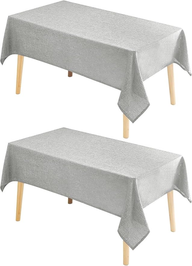 Hiasan 2 Pack Faux Linen Rectangle Tablecloth by Hiasan