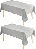 Hiasan 2 Pack Faux Linen Rectangle Tablecloth by Hiasan