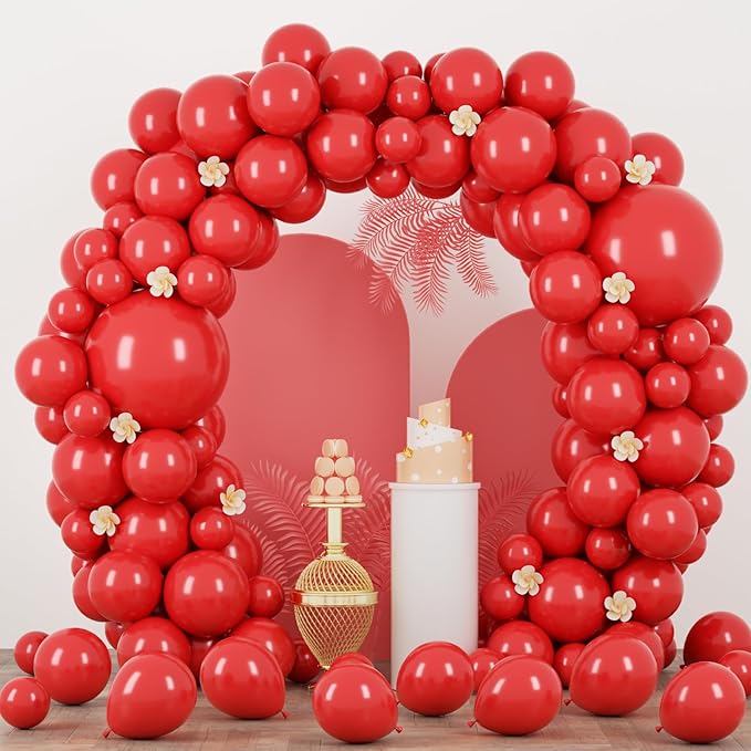 90pack Red Balloons Different Size 18/12/10/5 Inch Red Balloon Garland Arch Kit by Voircoloria
