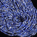 Song Xi 90pcs 4mm Natural Old Blue Sodalite Gemstone Beads Faceted Round Loose by SongXi