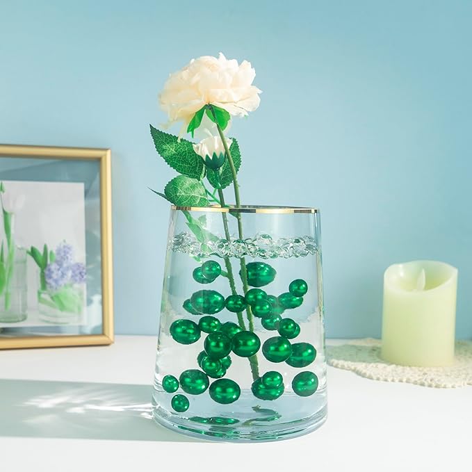 150Pcs Green Polished No Hole Faux Pearl Beads - Image 4