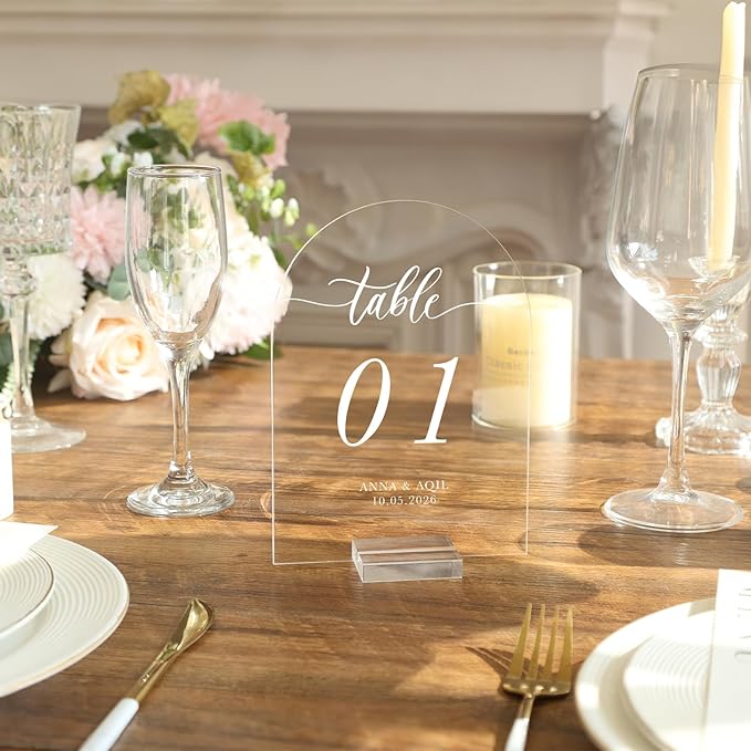 UNIQOOO 20 Pcs Acrylic 5x7 Clear Arch Table Sign - Image 5