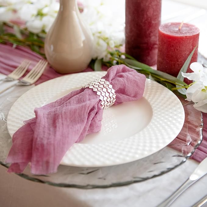 Dusty Pink Table Runner Cheesecloth 141'' Rustic Sheer Gauze Runner Farmhouse - Image 9