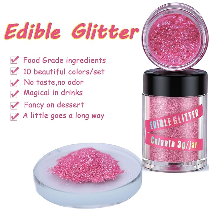 Edible Glitter for Cakes Drinks Luster Dust Set - Image 5