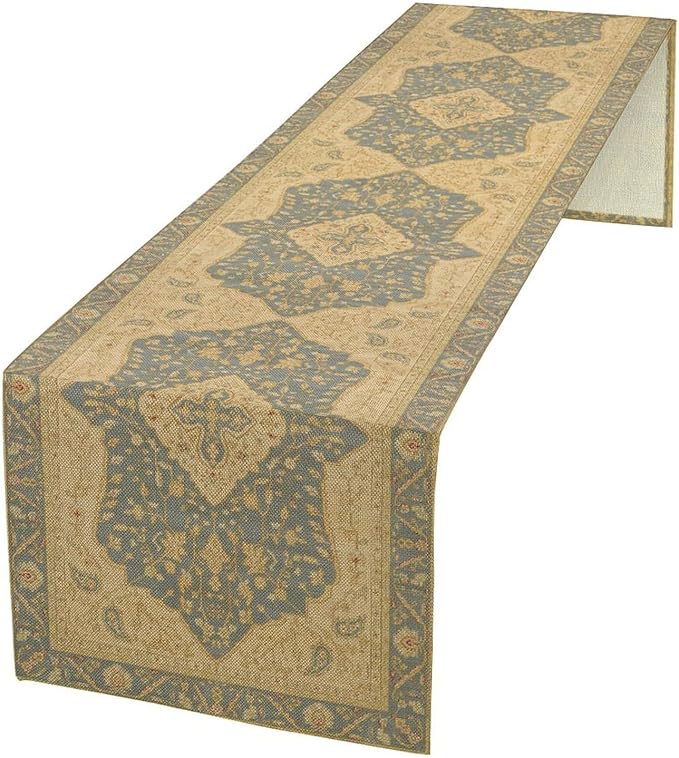 Boho Table Runner, Vintage Geometric Traditional Textured Rustic Farmhouse by Unknown