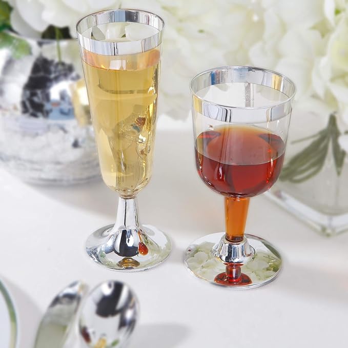 I00000 50 Pack Plastic Champagne Flutes - Image 3