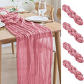 Asee'm 4pcs Cheesecloth Table Runner 120 Inches Dusty Rose Boho Gauze Cheese by Aseem