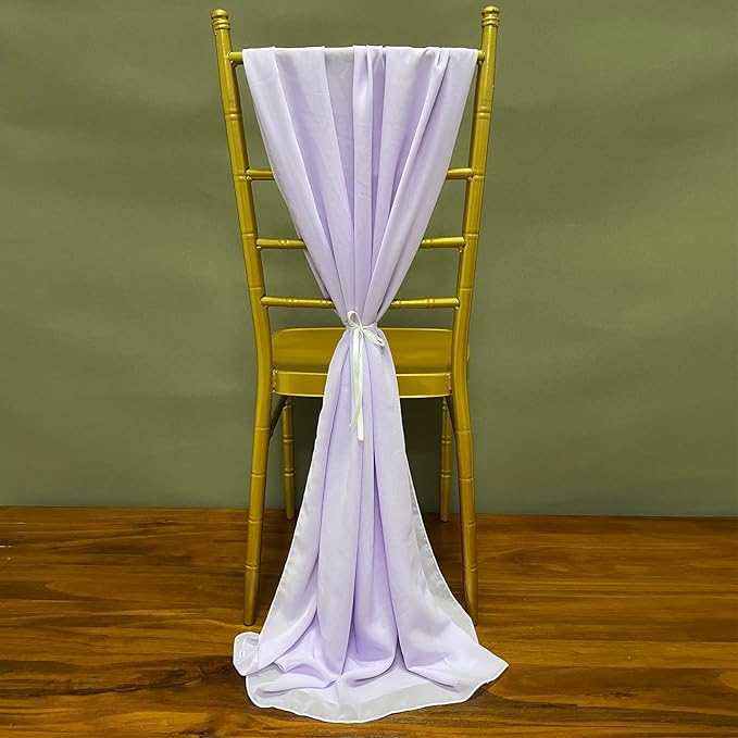 EHLDekol 13ft Lavender Chiffon Table Runner, 29x156 Inches Romantic and Rustic - Image 4